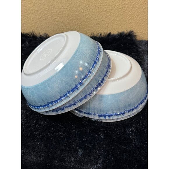 AELS Set Of 4 White & Blue Gradient Melamine Bowls - Picture 5 of 7